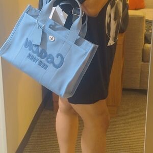 Blue Canvas Tote Bag
